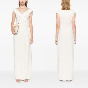 Lauren Ralph Lauren Leonidas Waist Knot Off-the-Shoulder Dress Gown NWT Size 14